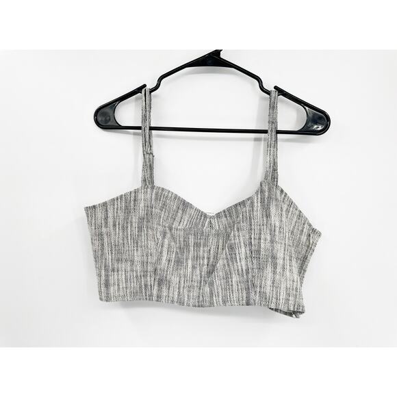 Cinq a Sept Silvia Top Corset Crop Gray Heather Size M - Picture 2 of 3
